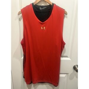 Under Armour Men's Red And Black Tank Fitted XL